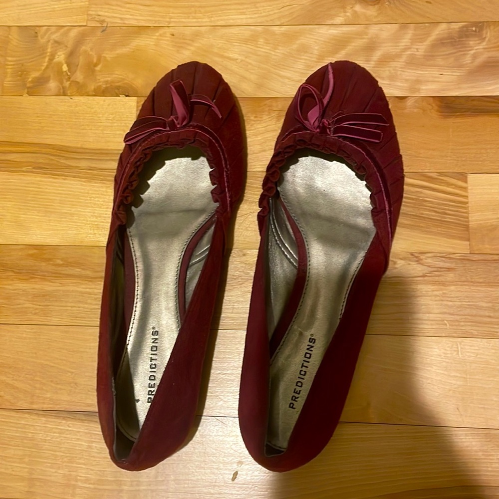 Maroon Ballet Flats with Bows